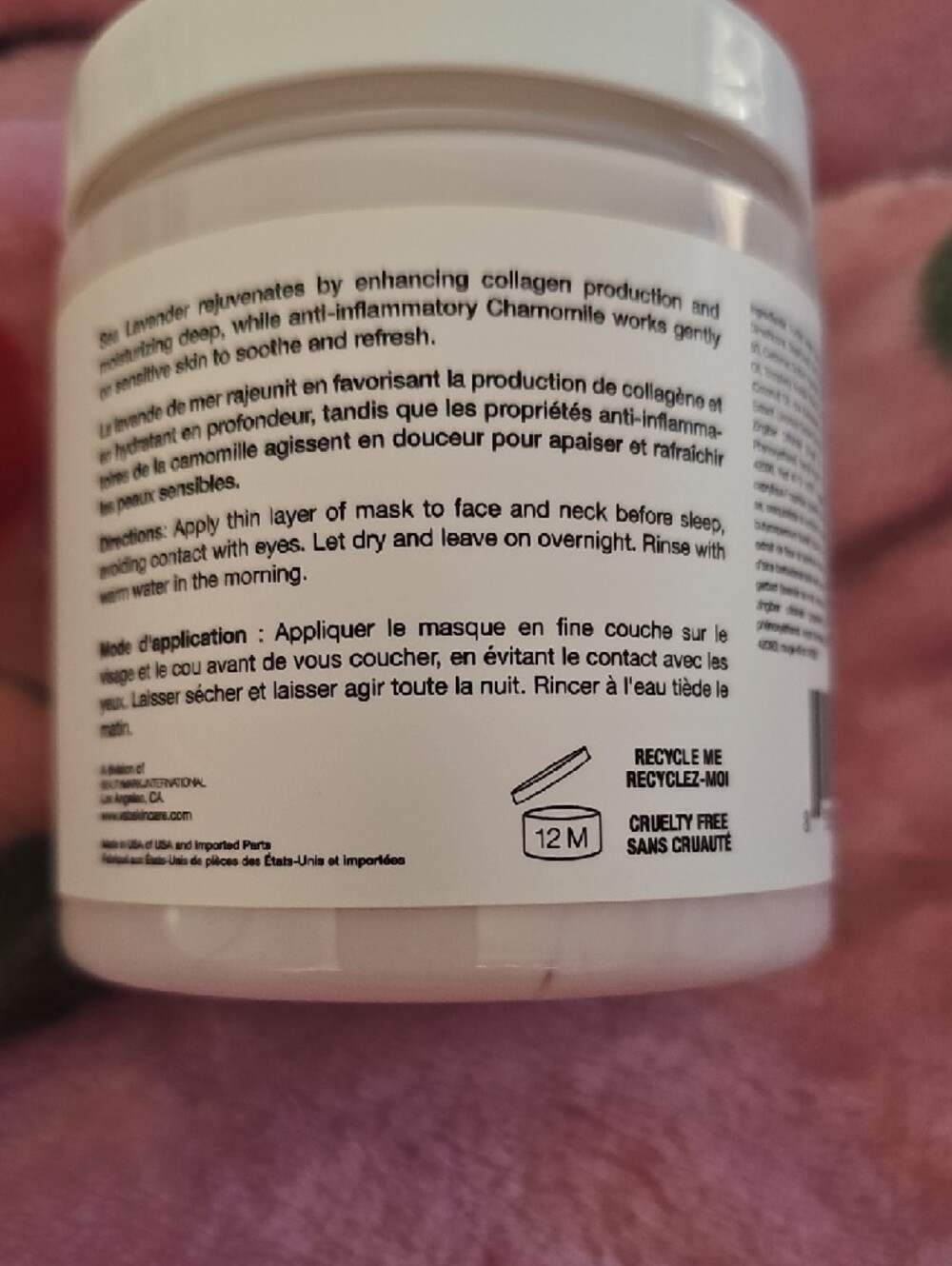 Sea Lavender & Chamomile Overnight Hydration Sleep Mask - White - Picture 3 of 3